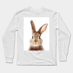 Brown Bunny, Baby Rabbit, Kids Art, Baby Animals Art Print By Synplus Long Sleeve T-Shirt